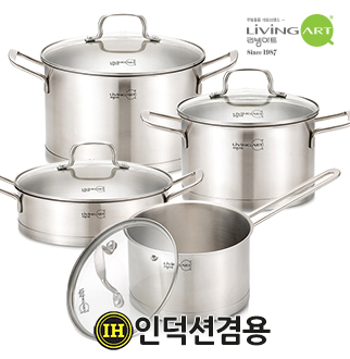 [리빙아트]IH 인덕션냄비세트 에센셜 스텐냄비 양수냄비 전골냄비 편수냄비 곰솥냄비 찜솥