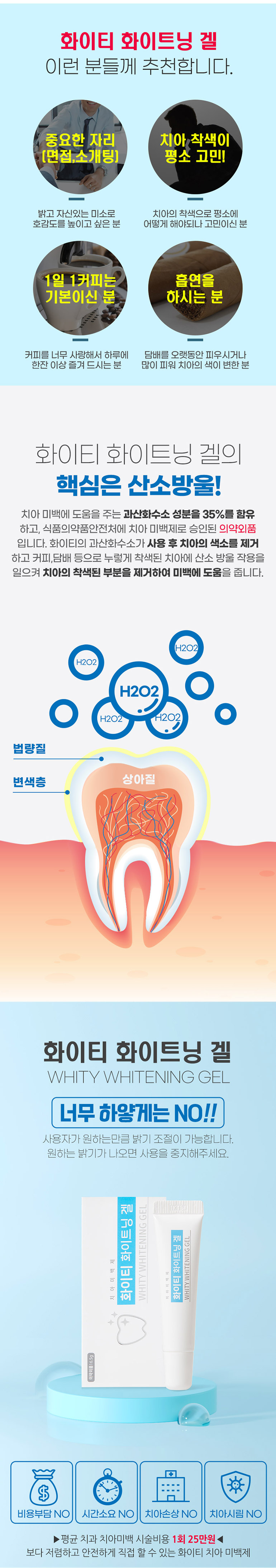 만원의행복] 치아미백 화이티 화이트닝겔 치아미백제 - 티몬