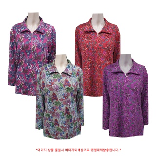 엄마옷 피치기모 꽃가라카라집업티셔츠 엄마티셔츠