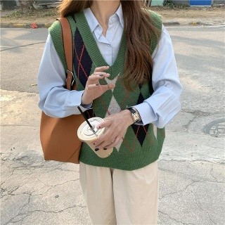 여성 베스트 조끼 간절기 니트 v넥 베스트 하늘비즈 C13 O545A742