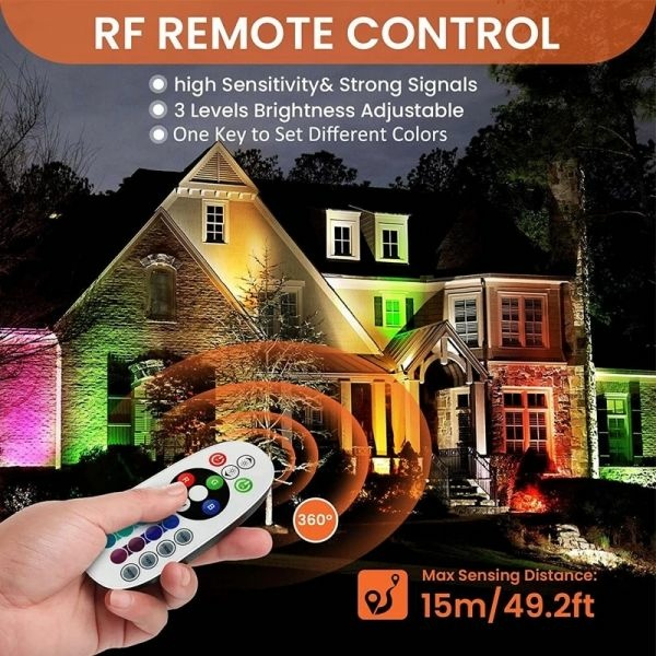 Led 잔디 램프 야외 정원 조명 10w Rgb Ip65 방수 스파이크 스포트라이트 마당 경로 나무 땅용 조경 12v 220v 티몬