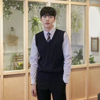 교복몰 보풀방지 네이비 교복조끼(남자) 교복 학생복