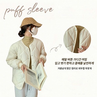 루즈핏 여성 패딩 여자 점퍼 마름모 무늬 라운드넥 추천 잠바 자켓 재킷 아우터 패션 스타일 코디 트렌드 데이