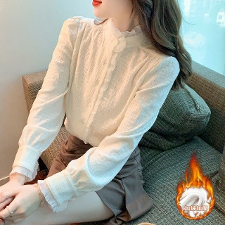흰색 블라우스 기본 오버핏 프릴 남방 반팔 롱