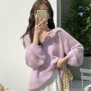 브이넥 여성니트 데일리 루즈핏 캐시미어 오늘의패션 티 스웨터 오버핏 울