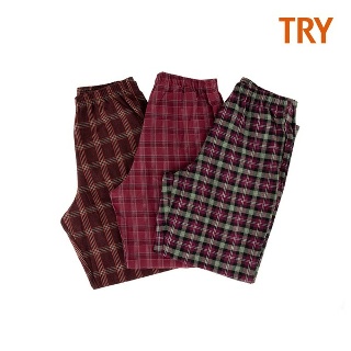 TRY 여성 코튼 플란넬 9부 하의