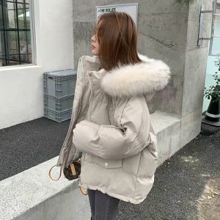 짜리점 여자 키작녀 바람막이 점퍼 숏겨울 루즈핏 빵옷 꾹3