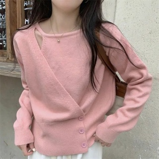 크롭가디건 여름가디건 여자 여성 봄 볼레로 여성용 니트 긴팔 티셔츠, 루즈 가디건 상의, O넥 스웨터, 20