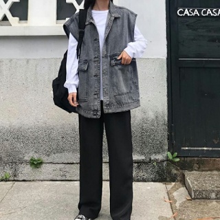 여성 데님 조끼 블랙진 베스트 여자 오버핏 청조끼 체형 커버 패션 스타일 데이트 추천 디자인 트렌드 대학생