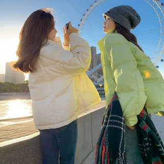 짜리점 여자 키작녀 바람막이 점퍼 울 스몰 패딩 루즈핏 숏코트 꾹3