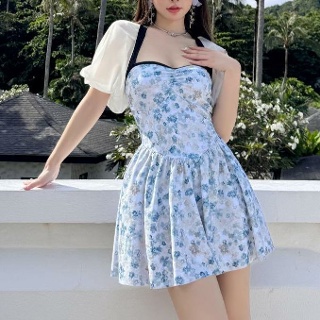 빅사이즈 모노키니 비치웨어 여자 수영복 프릴 비키니 호텔 원피스 휴양지 홀터넥