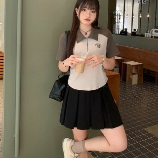 젠냐 여성치마 개성적인 주름 반바지 체형을 위한 복고 허리로 슬림 한 분위기의 치마 JEN5