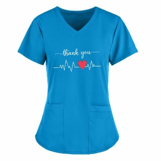 간호사가운 간호사유니폼 병원 수술복 바지 여성용 심장 ECG 프린트 간호사 유니폼여성 미용실 스크럽 탑보호자