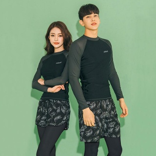 남녀 커플 수영복 긴팔 수영복 스노클링 슈트 슬리밍