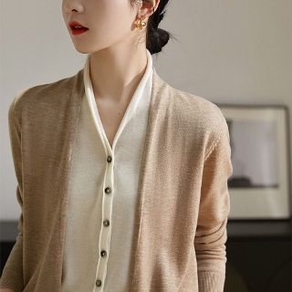 호빵산현여성 브이넥 카디건 V넥 니트 풀오버 투피스 상의 HO5