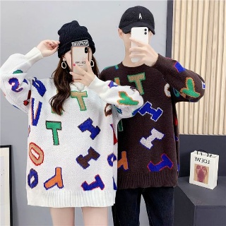 알파벳 커플룩 트윈룩 봄가을 겨울 빅사이즈 시밀러룩 니트 부부 남여