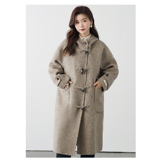 윈터솔져 여자데일리룩 잠바 집업 야구 항공 키작 루즈핏 코트 양면 후드 울 KUK4 하프 빈티지