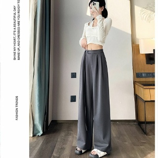 R3E 여성 슬랙스 블랙 하이웨스트 노구김 와이드팬츠 젠3