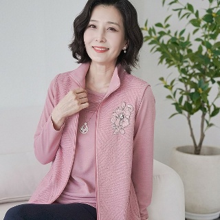 쉬즈마담 SET3147 꽃잎 자가드 조끼 앙상블/중년여성의류
