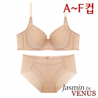 [자스민by비너스]A~F컵 사이드업 메쉬 풀컵몰드브라팬티2종(JB1285)75A-85F