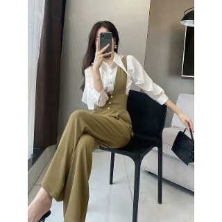 여성 여름 점프슈트 와이드 S~2XL 하이웨스트 정장
