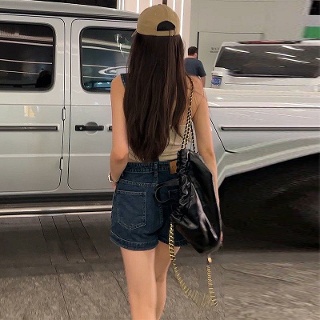 여성 여름 점프슈트 와이드 멜빵 반바지 숄더 데님 S~5XL 포켓