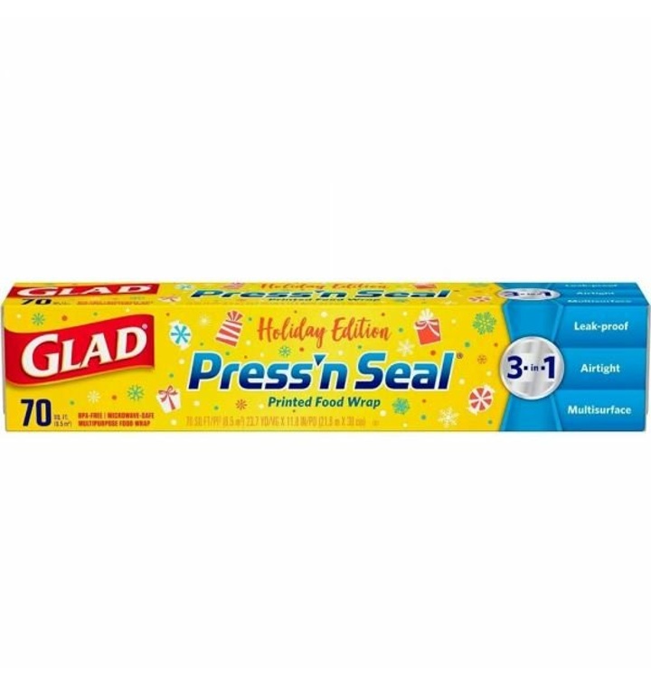 Glad Press'n Seal 프린트 푸드 랩, 홀리데이 에디션, 70 평방 피트126542 - 티몬