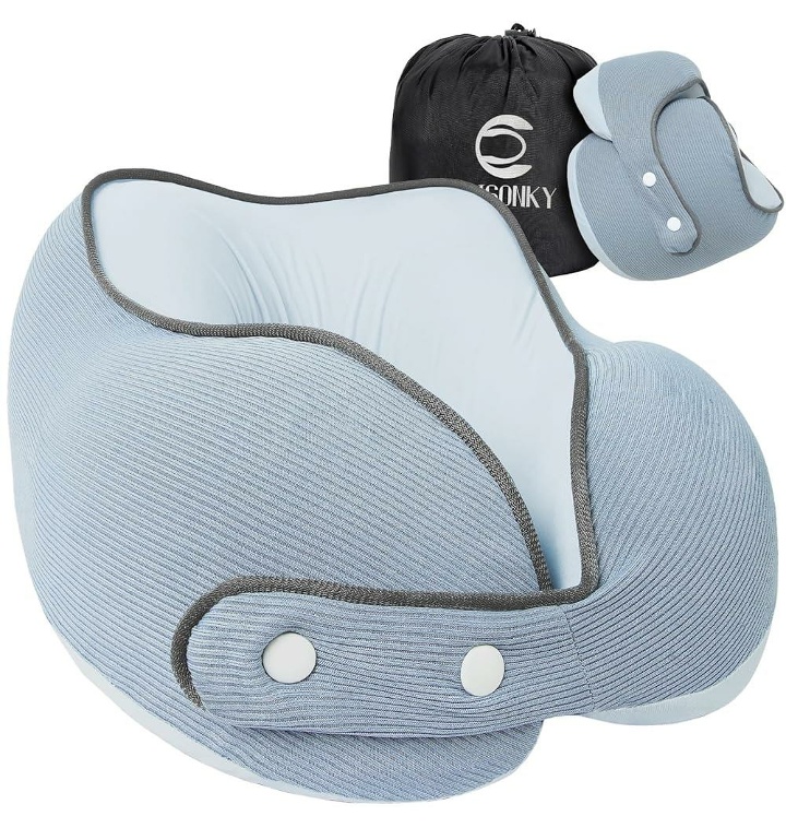 Crisonky Travel Neck Pillow - Compressible Medium Firm Memor - 티몬