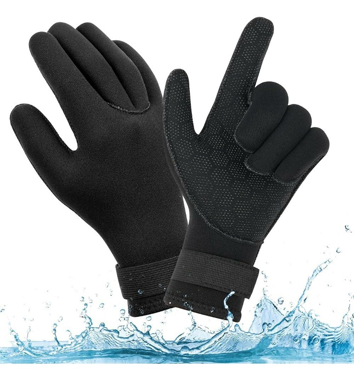 XUKER Water Gloves, 3mm & 5mm Neoprene Five Finger Warm Wetsuit Winter