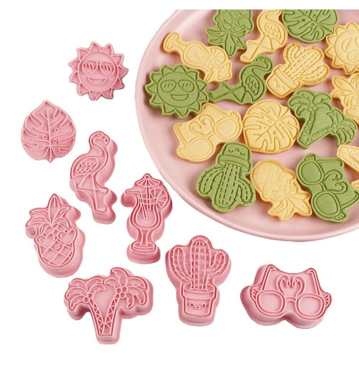 Garloy Cactus Cookie Cutter with Plunger Stamps,8 Piece Trop - 티몬